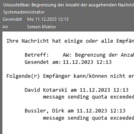 Ausschnitt Screenshot Fehlermeldung Outlook über Mapi Konnektor