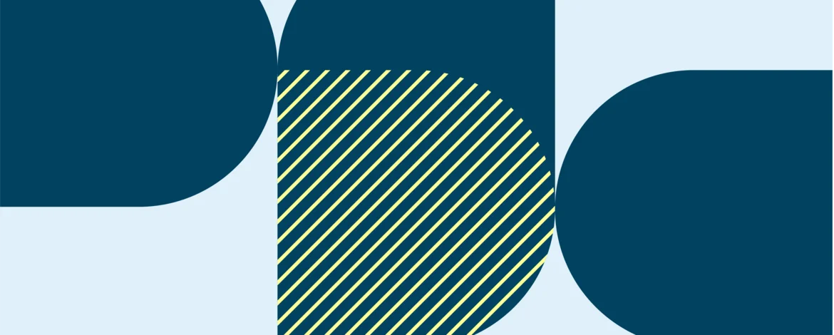 Logo des Potsdam Postcolonial Studies Collective, abstrakte blaue Formen