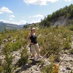 Bestimmung der prozentualen Vegetationsbedeckung am Boden für die fernerkundliche Auswertung, Isábena-Tal, Nordspanien 2011.