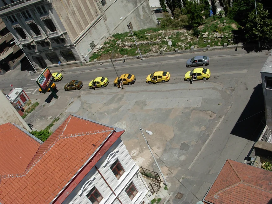 Foto von Taxis von oben