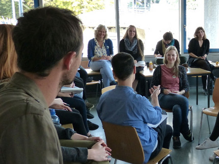 Diskussion auf der Konferenz, Foto: Schreibzentrum der TU Dresden (SZD)