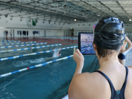 Einsatz der Tablets in der Schwimmhalle