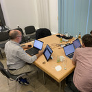 Participants of the DH Jewish Hackathon working.