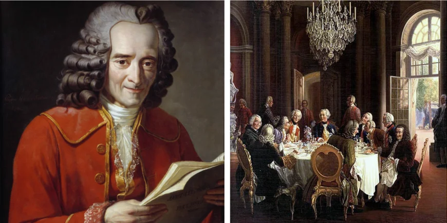 Voltaire mit Tafelrunde