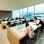 This image shows students who are working in the library at the Golm Campus.