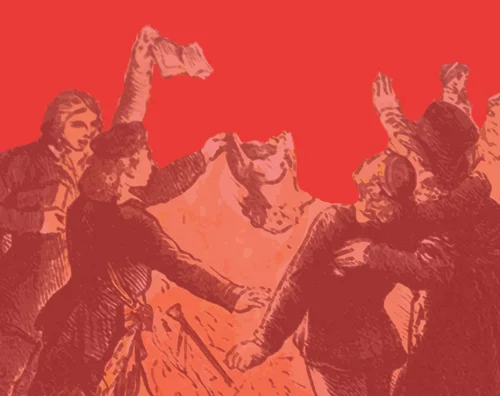 Burschenschaftler verbrennen Bücher auf dem Wartburgfest