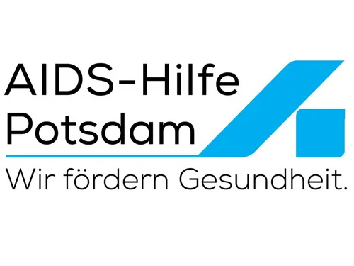 Schwarzer Text und blaues Zeichen auf weißem Hintergrund