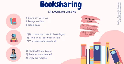 Information zum Thema Booksharing: gebrauchte Bücher tauschen in der Mediothek