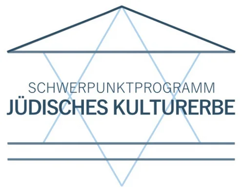 Logo des DFG-Schwerpunktprogramms "Jüdisches Kulturerbe": Magen David mit Dach und doppeltem Boden
