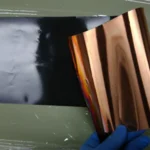 Picture copper foil with a sputtered layer of boron carbide | foto: Cosmic Sense consortium