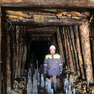 Baiansuluu Terbishalieva in the mining area underground