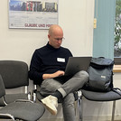 Participant of the DH Jewish Hackathon working.