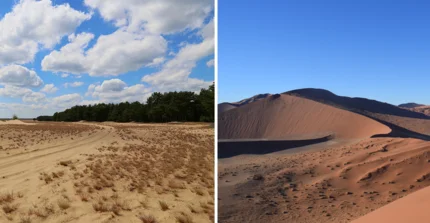 the pictures show desert landscapes