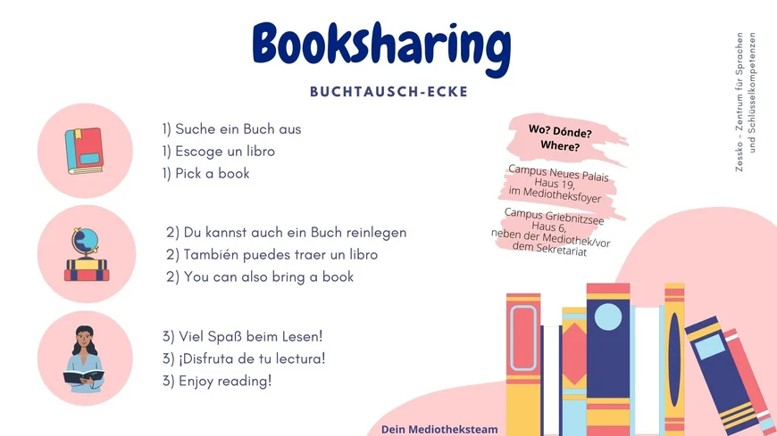 Informationen zum Buchtausch-Regal der Mediotheken