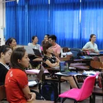 Participants listening