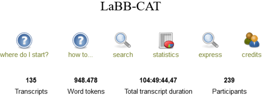 corpus statistics LangAge corpora