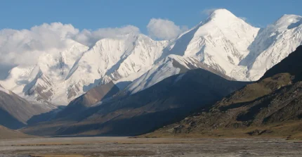 Snow-capped mountains in the central Andes