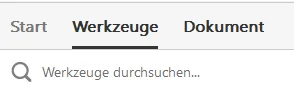 Screenshot Adobe Pro Werkzeuge