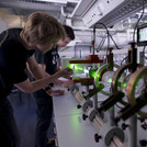 Students in a practical course on physics, 2011