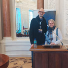 Dr. Prickett and Dr. Mayewska-Meyers at the lectern