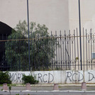 RCD Parteigebäude „Verschwinde RCD“ „Tod dem RCD“
