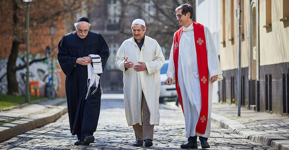 Die drei Geistlichen des „House of One“ Rabbiner Andreas Nachama, Imam Kadir Sanci und Pfarrer Gregor Hohberg (v.l.n.r.)