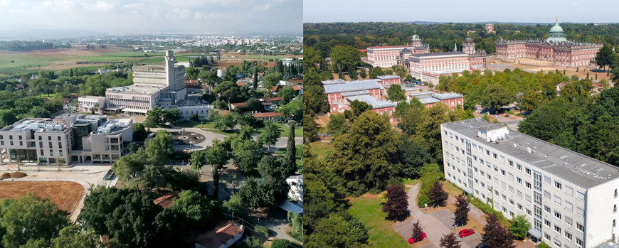 Beit Berl College near Kfar Saba and Aerial photo Am Neuen Palais, House 19