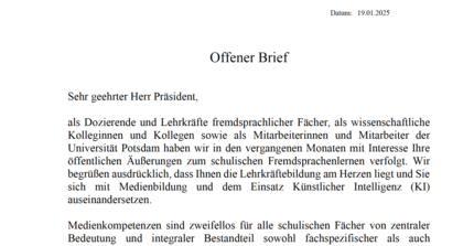 offener Brief Legitimität der zweiten schulischen Fremdsprache