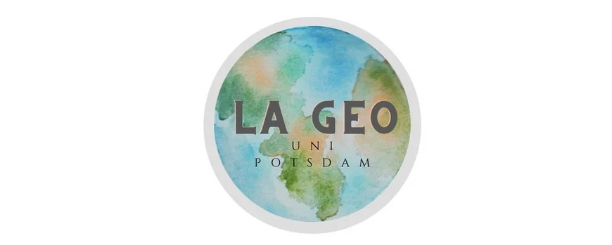 Logo des FSR, Runde Erdkarte davor Schrift LaGeo