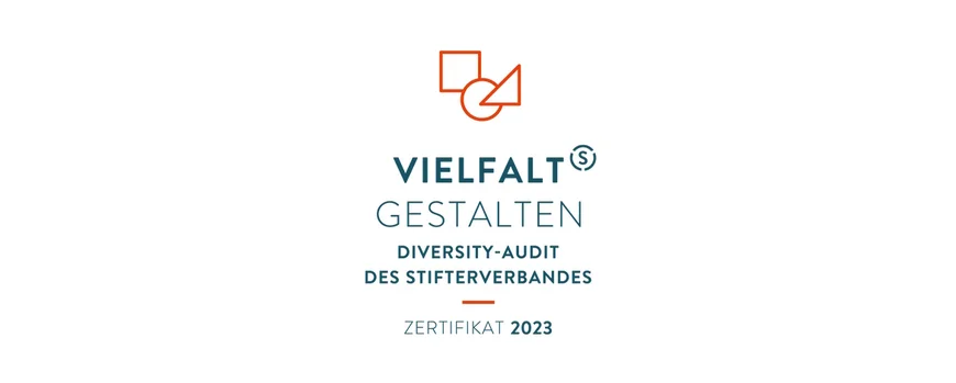 Logo Vielfalt gestalten Diversity-Audit des Stifterverbandes Zertifikat 2023