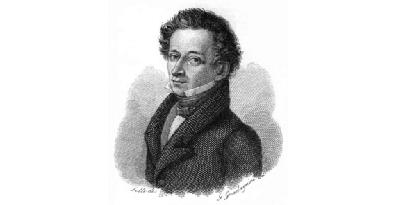 Die Grafik zeigt den italienischen Dichterphilosophen Giacomo Leopardi