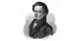 Die Grafik zeigt den italienischen Dichterphilosophen Giacomo Leopardi