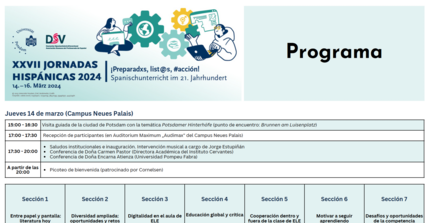 Foto de la primera página del programa Jornadas Hispánicas 2024