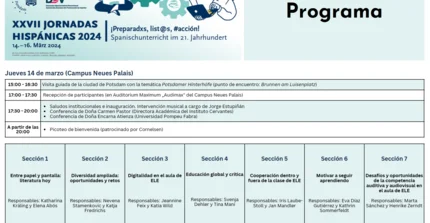 Foto de la primera página del programa Jornadas Hispánicas 2024
