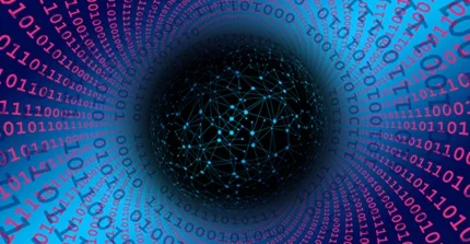 spiralförmig angeordneter Binärcode