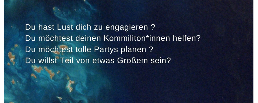 Du hast Lust dich zu engagieren? Du möchtest deinen Kommiliton*innen helfen? Du möchtest tolle Partys planen? Du willst Teil von etwas Großem sein?