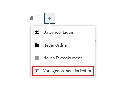 Screenshot Menü Box.UP Vorlagenordner erstellen