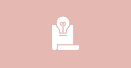 Paper with bulb icon with rose background