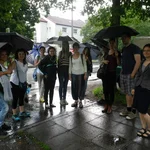 Waiting for the sightseeing tour bus