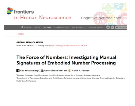 Screenshot Frontiers in Human Neuroscience