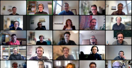 Screenshot of an online meeting with 25 participants in good mood | Foto: Cosmic Sense Consortium