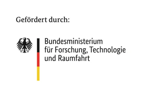 Logo mit dem Schriftzug "Bundesministerium für Forschung, Technologie und Raumfahrt."