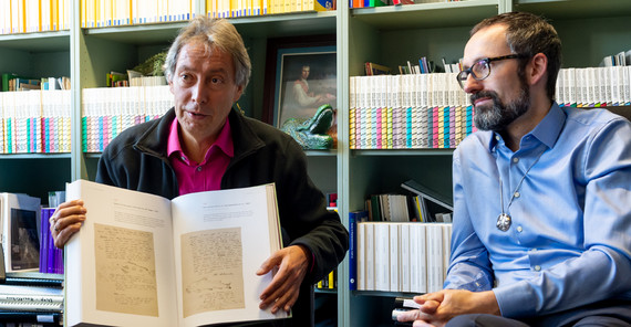 Prof. Dr. Ottmar Ette (links) und Dr. Tobias Kraft. Foto: Karla Fritze.