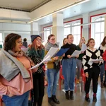 Tonaufnahme für Weihnachtslieder Dreh Sopran