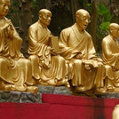 Ansammlung an goldenen Buddhas