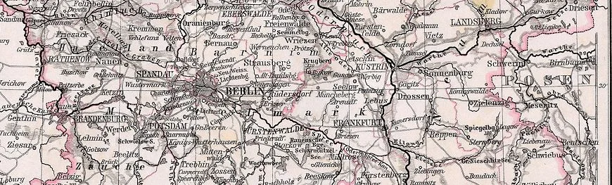 Ausschnitt Provinz Brandenburg 1905 mit der Lage von Beelitz