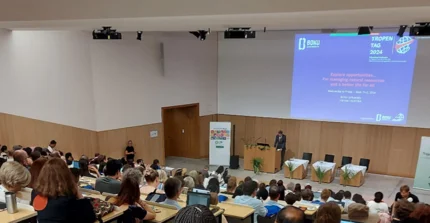 conference room full of participants during plenary session of Tropentag