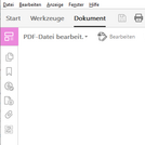 Screenshot Adobe Pro: Werkzeuge - PDF-Datei bearbeiten - Link
