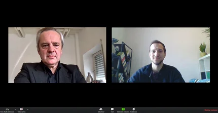 Bildungsforscher Prof. Dr. Wolfgang Lauterbach und Psychologiestudent André Seidel haben sich über die digitale Universität unter besonderen Umständen ausgetauscht – per Zoom. | Foto: privat