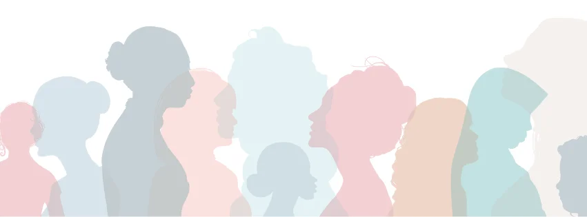 Silhouetten von Menschen in einer Gruppe